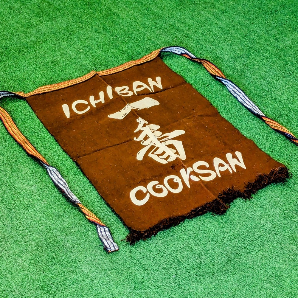 Vintage Ichiban Cook-san Sushi Chef Work Apron 1950s Maekake Coconut Cotton GUC